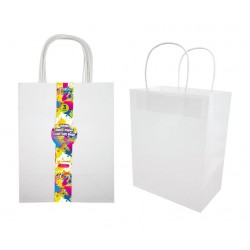 3PK Craft DIY Gift Bags White Series - 20CM x 25.5CM x 12CM
